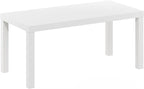 Furinno CLASSIC Coffee Table, Modern Rectangle Coffee Table with 1.8" Triple Thick Tabletop, Side Table, Toolless Assembly, for Living Room, Home Office, White
