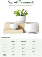 le tauci ceramic plant pots, 4.1+5.1+6.5 inch, set, close-up detail