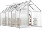 yitahome 12x6ft polycarbonate greenhouse large heavy duty green, front angle view