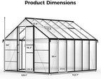 10x12 ft greenhouse for outdoors, polycarbonate greenhouse with shown in use