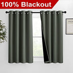 nicetown 100% blackout curtains 54 inches long, double-deck shown in use