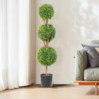 vevor artificial boxwood topiary tree, 48 inch tall, front angle view