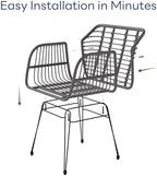 krofem 3 piece wicker patio bistro furniture set, front angle view