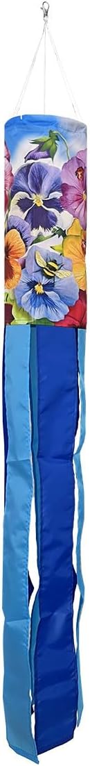 Briarwood Lane Spring Pansies Windsock Wind Twister 40x6 for Spring Wind Spinner