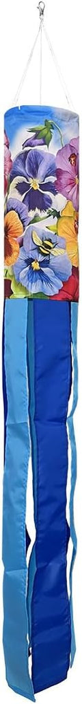 Briarwood Lane Spring Pansies Windsock Wind Twister 40x6 for Spring Wind Spinner