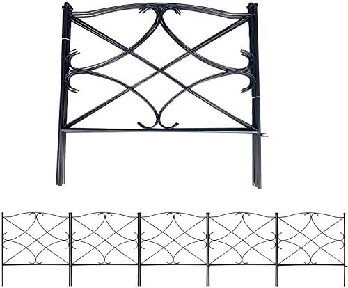 ashmanonline galvanized garden fence 24in x 10ft, black, main product view