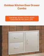 vevor outdoor kitchen drawers 32.5" w x 21.7", side view