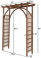 outvita 7ft dark brown wooden garden arbor arch, package contents