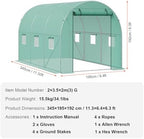 vevor walk-in tunnel greenhouse, 11.3x6.4x6.3 ft hoop house on a desk or shelf