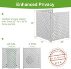 3-panel outdoor air conditioner fence screen, outside wood showing dimensions