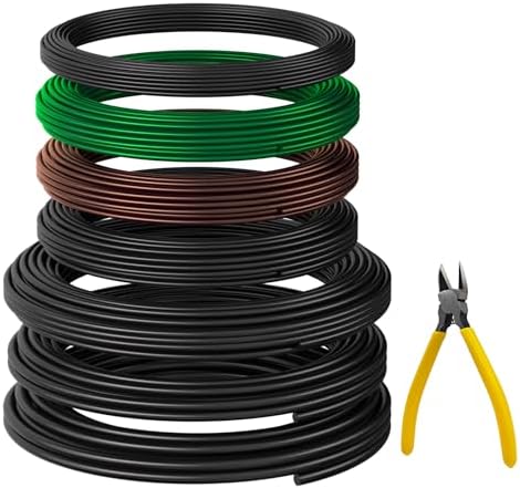 Bonsai Wire Kit with Cutter, Anodized Aluminum-189FT 7 Rolls 5 Sizes 1-3mm | 1.0, 1.5, 2.0, 2.5, 3mm, Bonsai Training Wire for Securing Thin Branches or Trunks, Ideal for Garden, Bonsai Tree Shaping