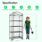 vivosun mini 4-tier greenhouse with wheels, 27 x shown in use