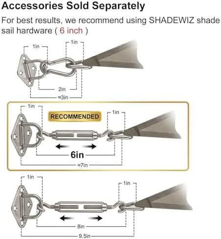 12' x 12' x 12' gray sun shade, package contents