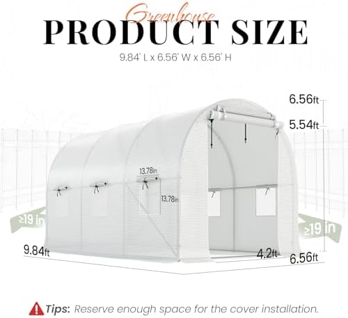 king bird premium 10x7x7 ft greenhouse for outdoors shown in use