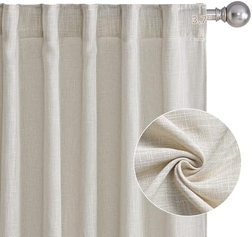 nicetown faux linen curtains 2 panels set for shown in use
