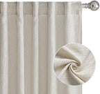 nicetown faux linen curtains 2 panels set for shown in use