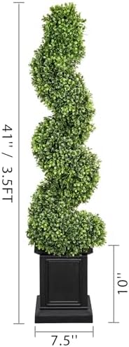 3.5ft topiary trees artificial outdoor set of 2 shown in use