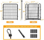 getlay 32 in(h) decorative garden fence with gate showing dimensions