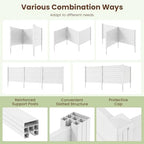 s afstar 3 panels outdoor privacy fence, 48” showing dimensions