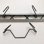 greenhouse wiggle spring wire hook, batten tape spring showing dimensions