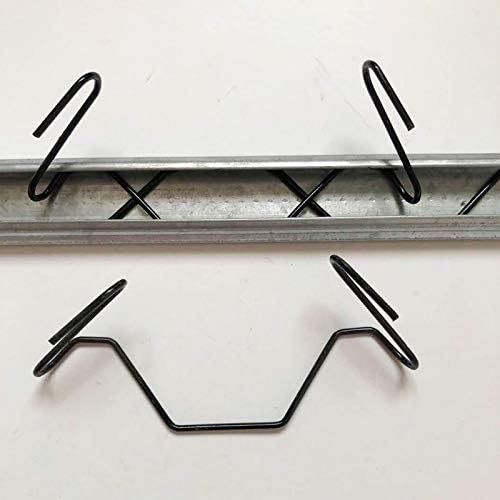 greenhouse wiggle spring wire hook, batten tape spring showing dimensions
