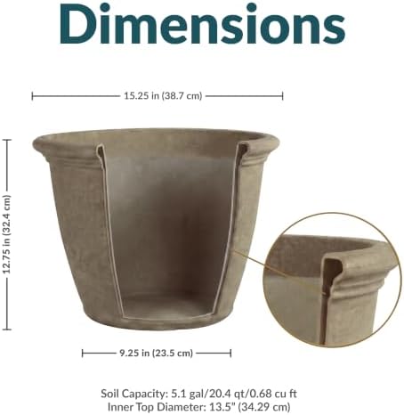 sunnydaze anjelica 15.25'' large plastic planter pot for, package contents