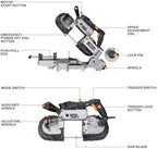 maxxt band saw with lightweight aluminum base, 10 shown in use