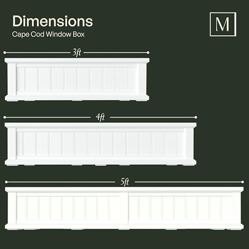 mayne cape cod 4ft window box - black, front angle view
