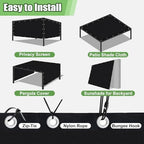 90% outdoor sun shade cloth, 10'×14' pergola shade, package contents