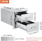 vevor outdoor kitchen drawers 14"w x 14.3"h x, close-up detail
