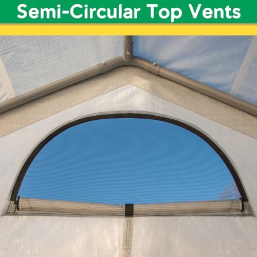 miracle-gro walk-in all-season greenhouse, chalk, 6 x 4, close-up detail