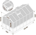 bluewish 6x12ft greenhouse, wood greenhouses with 6mm thick shown in use
