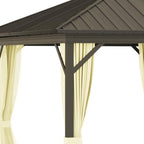 outsunny 10' x 12' hardtop gazebo with curtains, view 9