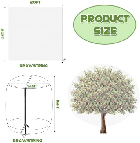 20ft x 20ft extra large fruit tree netting shown in use