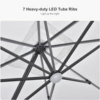 purple leaf cantilever patio umbrella 10' x 10', side view