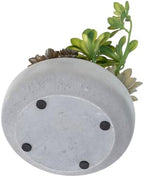 mygift artificial succulent arrangement in round gray cement on a desk or shelf