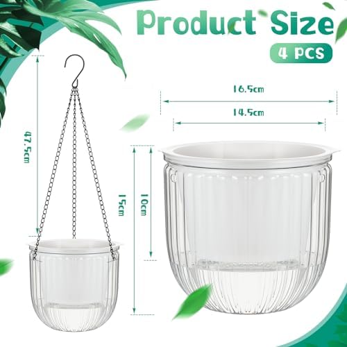 meanplan 4 pcs self watering hanging planter indoor shown in use