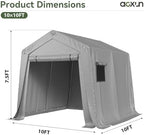 aoxun 10x10 ft outdoor portable storage shed tent on a desk or shelf