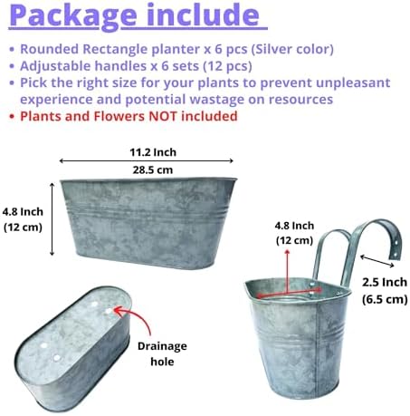 lalagreen rail planter (11.2 in, 6 pack) silver shown in use