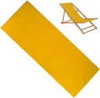 GORGECRAFT 120x43.5cm Thicker Beach Sling Patio Chairs Canvas Gold Folding Chair Replacement Outdoor Chairs Cloth Replacements Portable Reclining Sling Chair Fabric for Summer Vacation Sunbathing