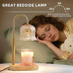 Candle Warmer Lamp with Timer: Adjustable Dimmable Height Adjustable - Flower Amber Shape Wax Lamp Jar Candles Modern Home Decor Table Lights - Bedroom Decor