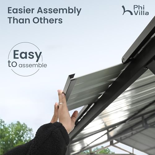phi villa 10x20ft carport metal heavy duty carports, close-up detail