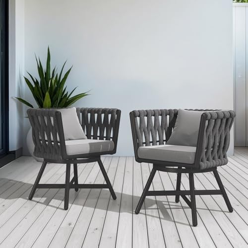grand patio swivel dining chairs set of 2, front angle view