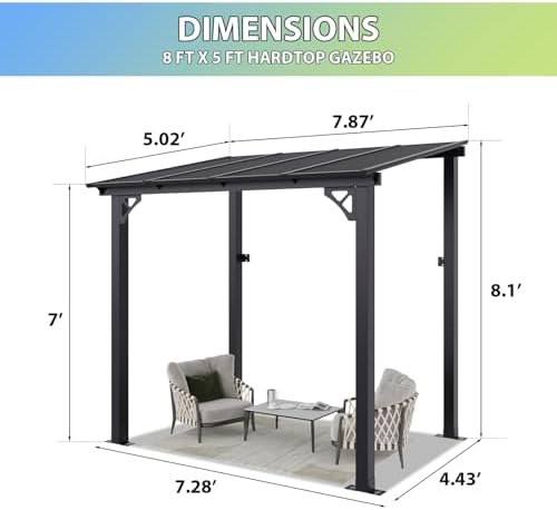 aoxun premium gazebo with aluminum frame & polycarbonate shown in use