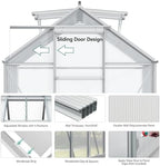 yitahome 12x6ft polycarbonate greenhouse large heavy duty green, close-up detail