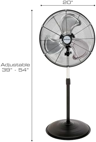 hurricane pro high-velocity oscillating metal stand fan, 3, side view