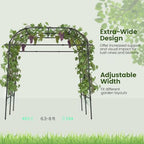 giantex metal garden arch trellis for climbing plants, close-up detail