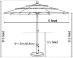eliteshade usa 10-year-non-fading 9ft 3-tier market patio umbrella, package contents