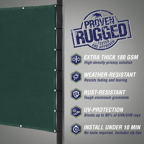 rugged rhino fence privacy screen 180 gsm heavy shown in use