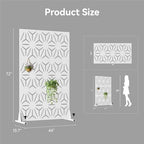 qinptwut 72" metal privacy screen, outdoor freestanding privacy, close-up detail